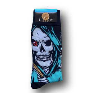 HYP Blue and Black Skull Casual Socks